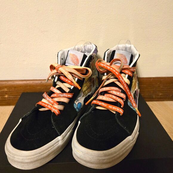 Vans Sk8-Hi "Cultivate Care" Floral Black & White Skate Shoes Women's Size 7.5 - Picture 1 of 7